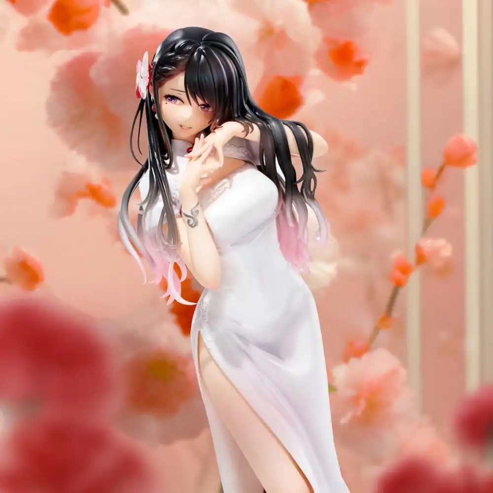 Original Illustration PVC Statue Mai Okuma illustration Healing-type white chinese dress lady 26 cm